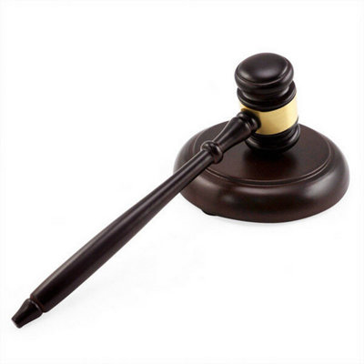 Accessotech Wooden Gavel Judge Or Auction Hammer With Sound Block Hardwood And Copper 14X26Cm from B&Q