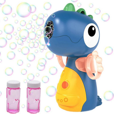Accessotech Dinosaur Bubble Machine Fun Outdoor Kids Toy With Led Lights And Music Party Blower