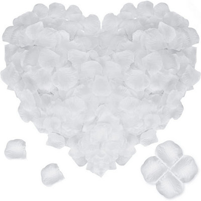 Accessotech 1000 White Silk Rose Petals Premium Wedding Party Table Decoration Confetti from B&Q