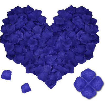 Accessotech 500 Dark Blue Silk Rose Petals Wedding Event Decoration Confetti Table Decor from B&Q