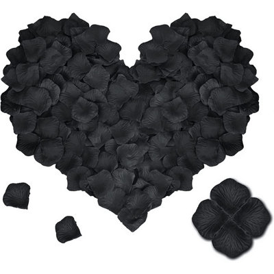 Accessotech 1000 Black Silk Rose Petals Gothic Wedding Event Decoration Confetti from B&Q