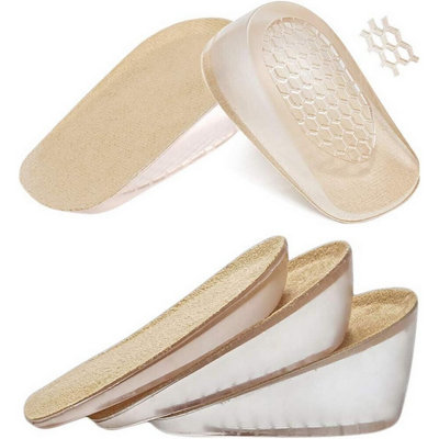 Accessotech Small Womens Beige Gel Height Insoles 1.5Cm Invisible Heel Lift Inserts Pack Of 2 from B&Q