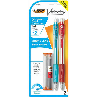 Accessotech 2 Pack Bic Velocity Mechanical Pencils Smooth Writing And Drawing Office School Home from B&Q