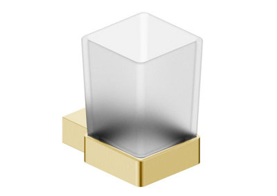 Scudo Roma Tumbler Holder Brushed Brass Bathroom from B&Q