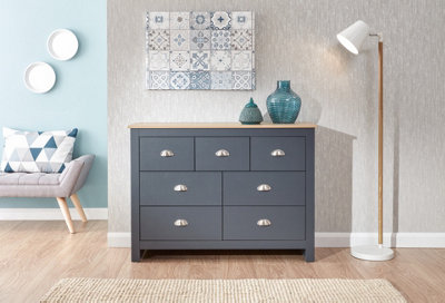 B&Q Blue Gfw Lancaster Drawer Chest Slate Size 7