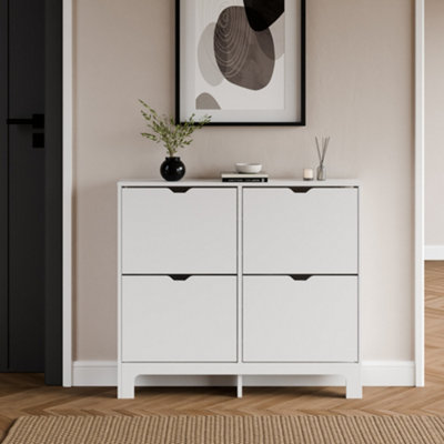  - Gfw Narrow 4 Drawer Shoe Cabinet White - Image 9
