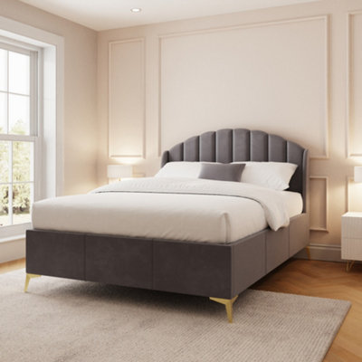 B&Q Grey Gfw Pettine End Lift Ottoman Bed King 150Cm