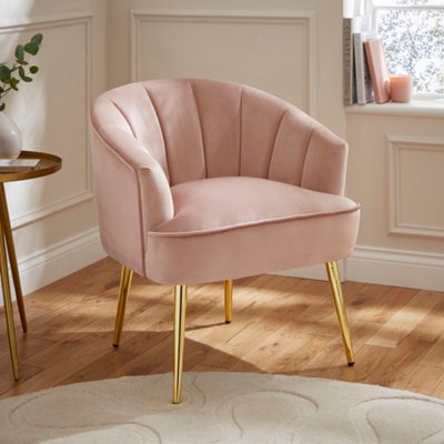 B&Q Gfw Pettine Upholstored Chair Blush Pink