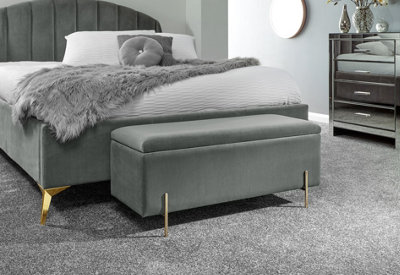  - Gfw Mystica Velvet Storage Ottoman Grey - Image 9