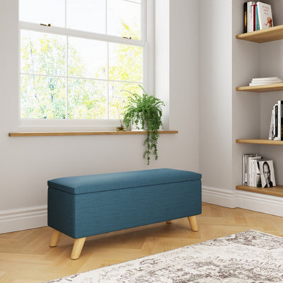 Gfw Secreto Fabric Storage Ottoman Bench Teal from B&Q