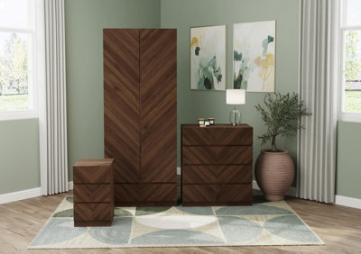 GFW - Bedroom Furniture Set - Royal Walnut Wood - 3 Piece - Image 5