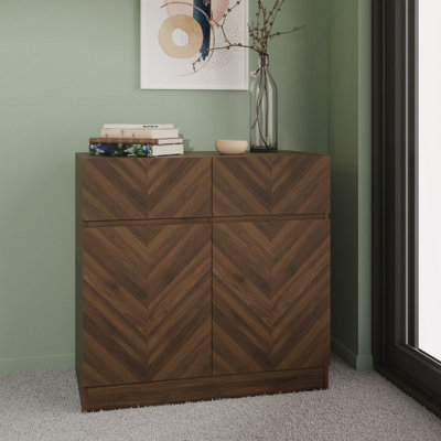 B&Q Gfw Catania Compact Sideboard Royal Walnut Grain