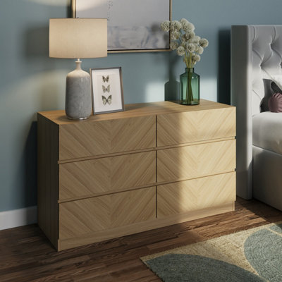 Gfw Catania 3+3 Drawer Chest Euro Oak from B&Q
