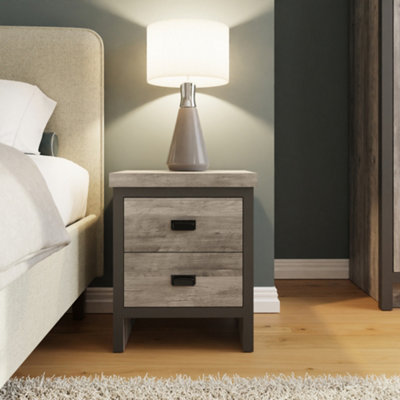 Gfw  Boston 2 Drawer Bedside Table - Grey - Image 10