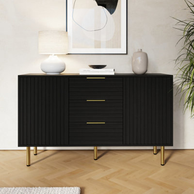 B&Q Black/Gold Gfw Nervata Sideboard