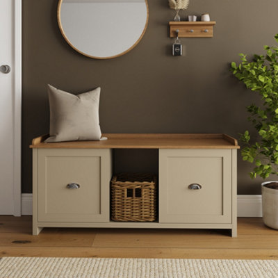 B&Q Gfw Lancaster 2 Door Shoe Bench Cream
