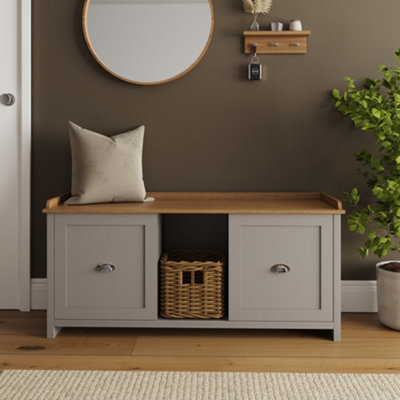 B&Q Gfw Lancaster 2 Door Shoe Bench Grey