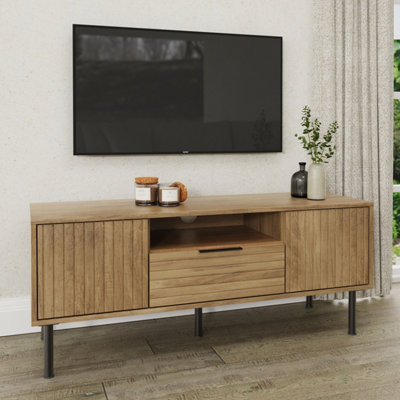 B&Q Gfw Nervata Tv Entertainment Unit Oak/ Black