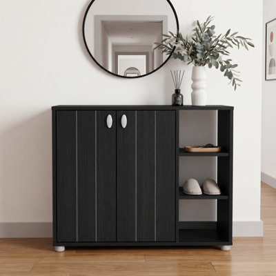 Gfw Bideford 2 Door Shoe Cabinet Rustick Black Oak - Image 5