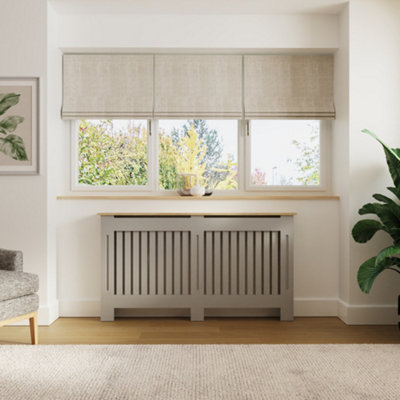 B&Q Grey Gfw Longslow Radiator Cover Large