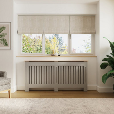 B&Q Grey Gfw Longslow Radiator Cover Extra Large