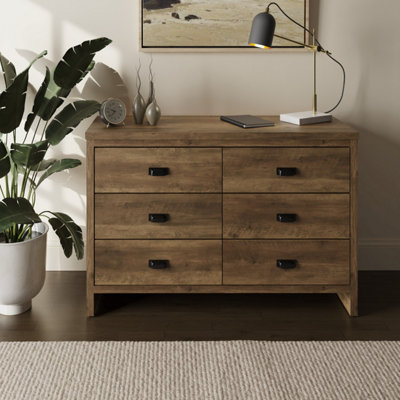 Gfw Boston 3+3 Drawer Chest Knotty Oak from B&Q