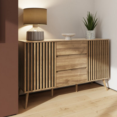 B&Q Gfw Rowan Sideboard Cabinet Oak Large