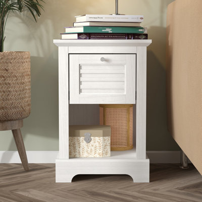 GFW Salcombe 1 Drawer Lamp Table - White - Wood - H59.1 x W39.9 x D39.5 cm - Image 8