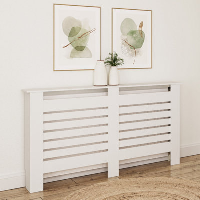 B&Q White Gfw Cleo Radiator Cover Large