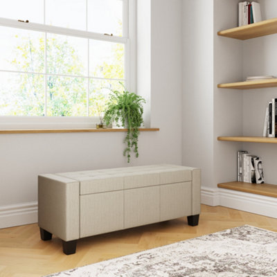  - Gfw Verona Fabric Storage Ottoman Bench Natural