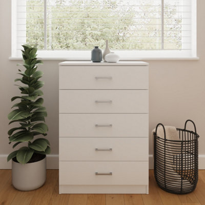 B&Q White Bailey Drawer Bedroom Chest Of Drawers Size 5 B&Q