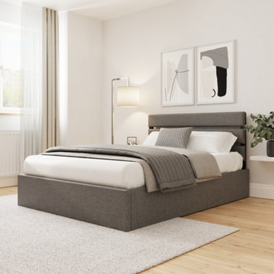 B&Q Gfw Hudson End Lift Ottoman Bed Small Double Grey