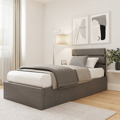 B&Q Grey Gfw Hudson End Lift Ottoman Bed Single