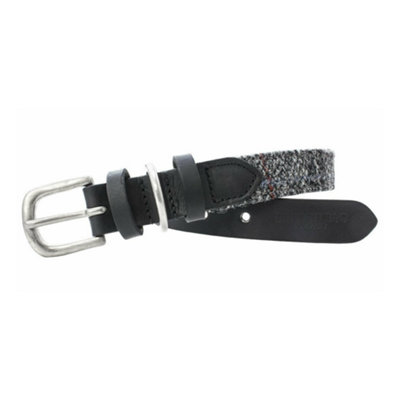 Harris Tweed Wide Dog Collar (Small): Berneray Grey from B&Q