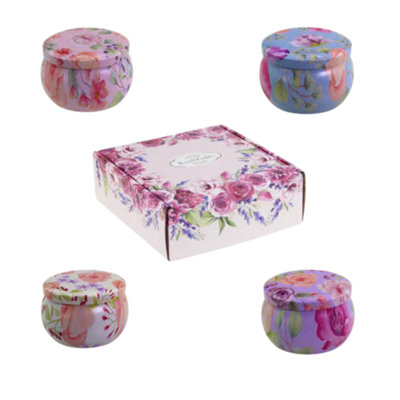 Floral Scented Candles Gift Set4 Fragrances from B&Q