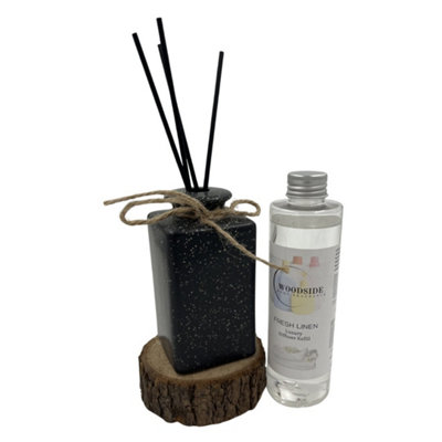 Woodside Pastel Black Ceramic Reed Diffuser Vase With Woodside Luxury Refill from B&Q