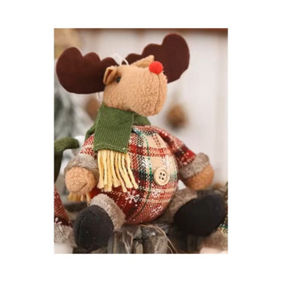 Reindeer Christmas Dolls Tree Decor Hanging Plush Ornament from B&Q