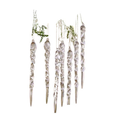 Woodside Home Living Christmas Tree Hanging DecorationsIcicle Pack Of 12 from B&Q