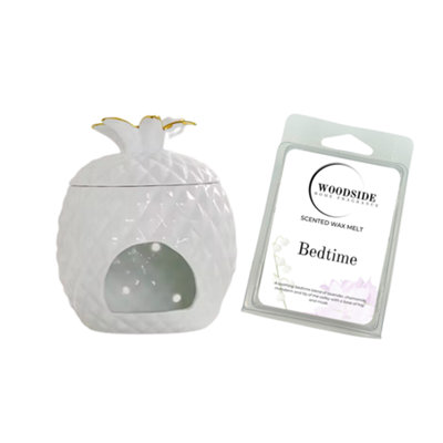 Woodside Home Living Pineapple Shaped Wax Melt Burner With Free Wax MeltBedtime from B&Q