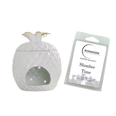 Woodside Home Living Pineapple Shaped Wax Melt Burner With Free Wax MeltSlumber Time from B&Q
