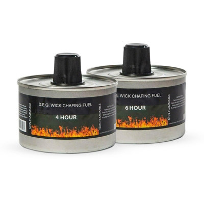 We Can Source It Set Of 3 Chafing Fuel Cans 4 Hour Burn Wick Non Flammable Diethylene Glycol Catering Buffet Fuel Pro Grade Set from B&Q