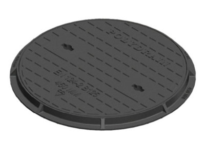B125 12.5 Tonne Ductile Iron Heavy Duty Round Circular Manhole Cover 450mm Clear Opening 545mm Diameter Overall Including Frame from B&Q