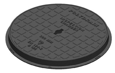 B125 12.5 Tonne Ductile Iron Heavy Duty Round Circular Manhole Cover 300mm Clear Opening 390mm Diameter Overall Including Frame from B&Q