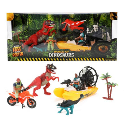 Dinosaur Toy Playset With Boat & Figures  Dino Adventure Set For Kids  Jurassic Play Toys For Boys & Girls from B&Q