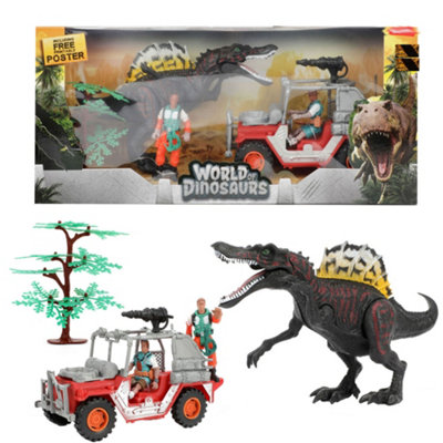  - Dinosaurs Playset With Jeep Xxl Dino Adventure Set For Kids  Jurassic Toy Figures & Car Play Set For Boys & Girls