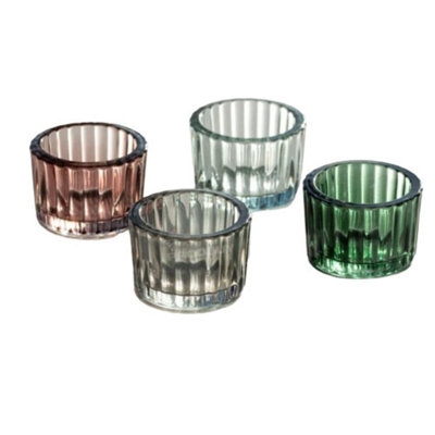 4Pc Candle Holder Stylish Glass For Tea Lights Tapered Votive Candles For Home Party Decoration Table Centrepiece Celebrations ... from B&Q