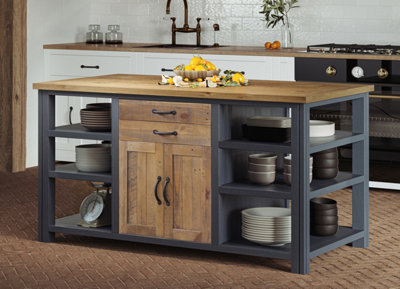 Baumhaus Splash Of BlueKitchen Island from B&Q