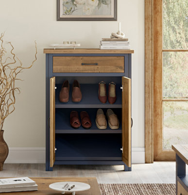 Baumhaus Splash Of BlueShoe Storage Cupboard With Drawer from B&Q