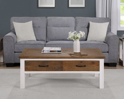 Baumhaus Splash Of WhiteCoffee Table With Four Drawers from B&Q