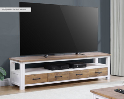 Baumhaus Splash Of WhiteLarge Widescreen Television Cabinet from B&Q